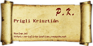 Prigli Krisztián névjegykártya